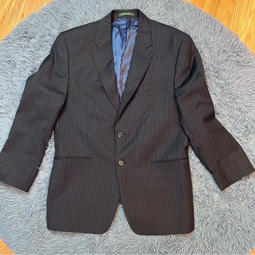Lauren Ralph Lauren Men’s Navy Pinstripe 100% Wool Blazer Size 42 R